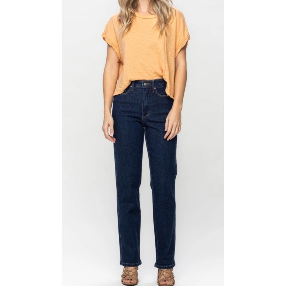 Judy Blue High Rise Straight Leg‎ Jeans Dark Wash Size 13/31 Denim Pants